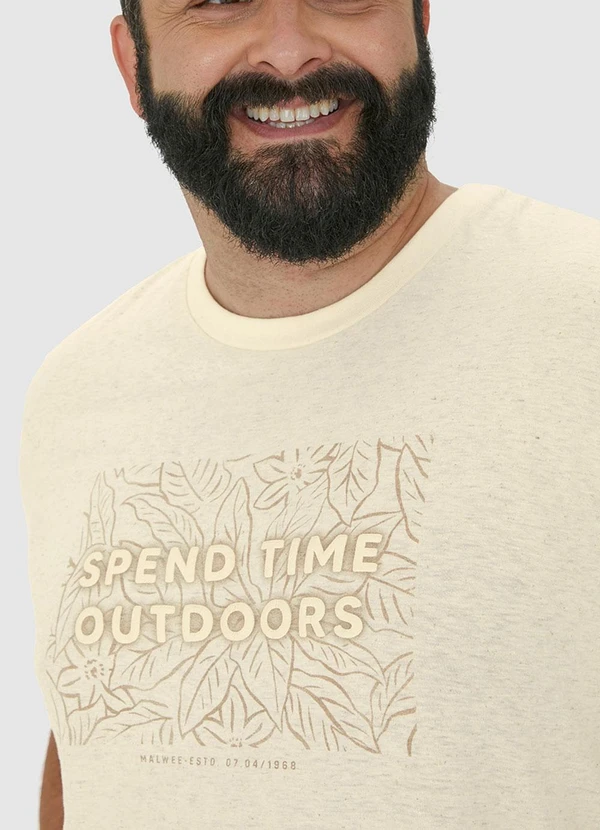 Malwee - Camiseta Bege Spend Time Outdoors em Linho 5