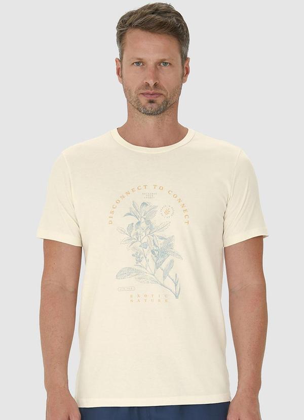Malwee - Camiseta Bege Tradicional Disconnect To Connect