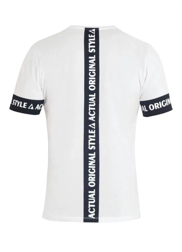 Actual - Camiseta Branca com Estampa Costas e Mangas 5
