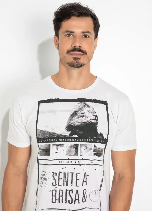 Moda Pop - Camiseta Branca com Estampa Localizada 3