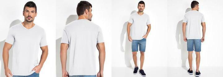 Camiseta Branca em Malha de Algod�o