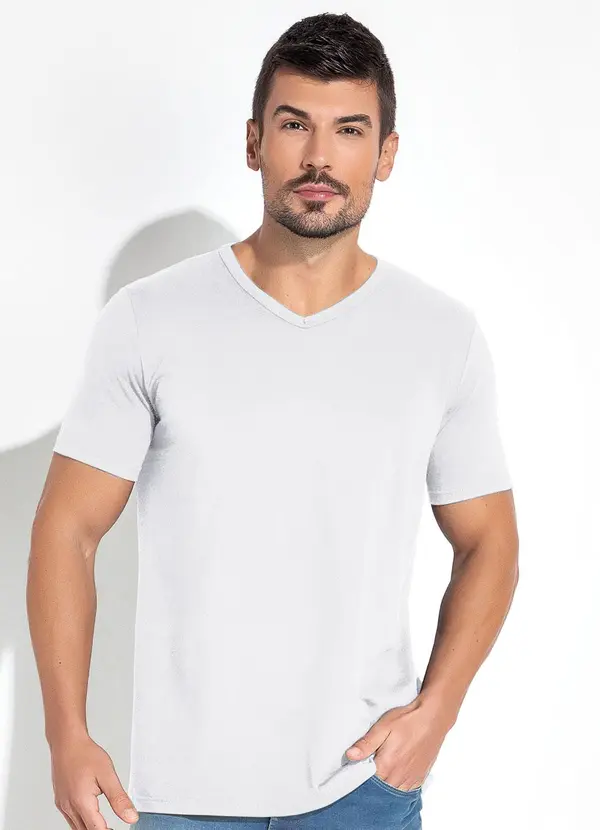 Basicamente - Camiseta Branca em Malha de Algodão