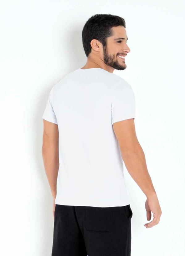Outlet - Camiseta Branca em Ribana com Mangas Curtas 2