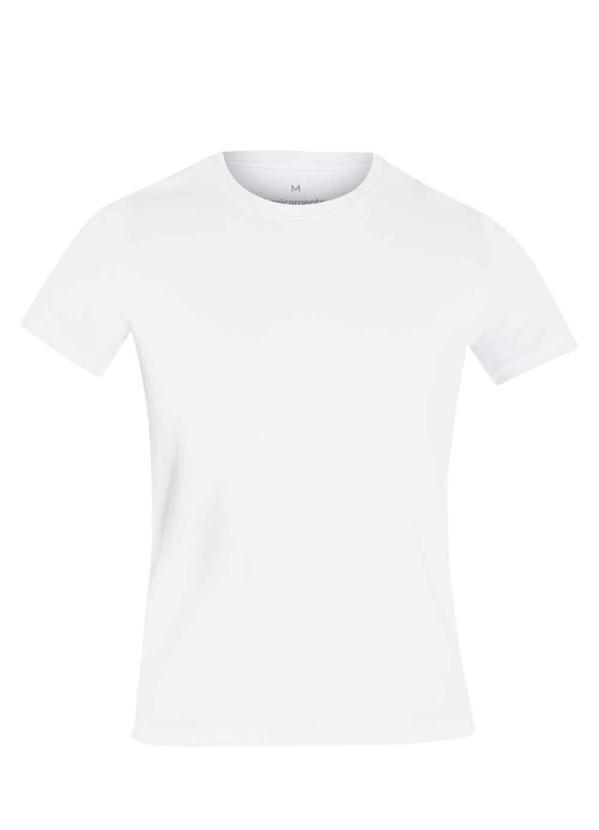 Outlet - Camiseta Branca em Ribana com Mangas Curtas 5