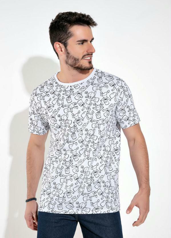 The Simpsons - Camiseta Branca Manga Curta Estampada