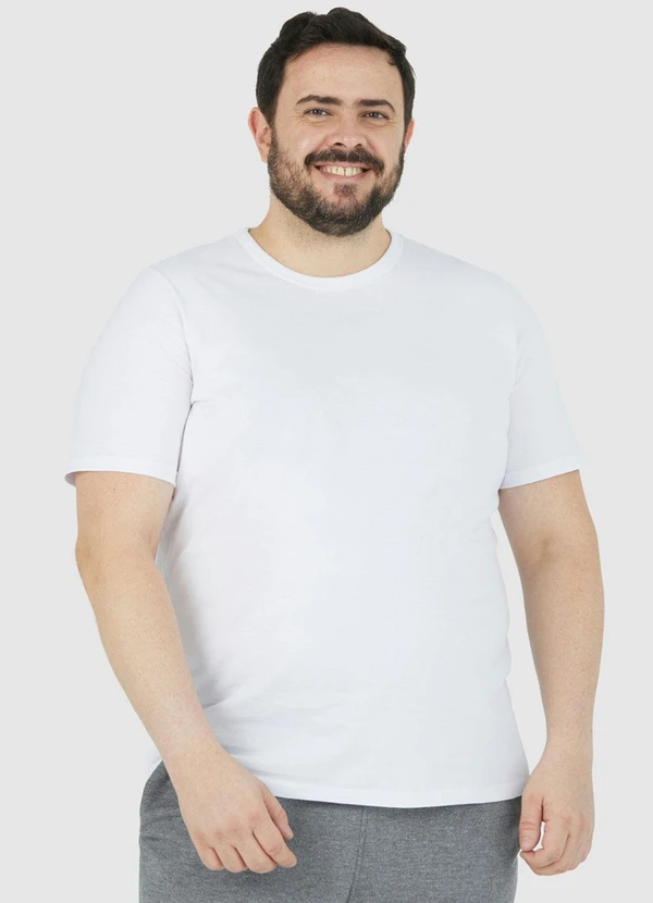 Camiseta Branca Masculina em Malha Plus Malwee