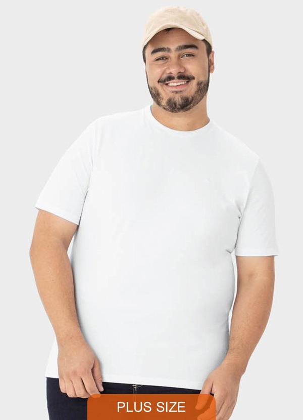 Malwee Plus - Camiseta Branca Tradicional Cotton