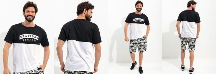 Camiseta Branco em Malha de Algod�o