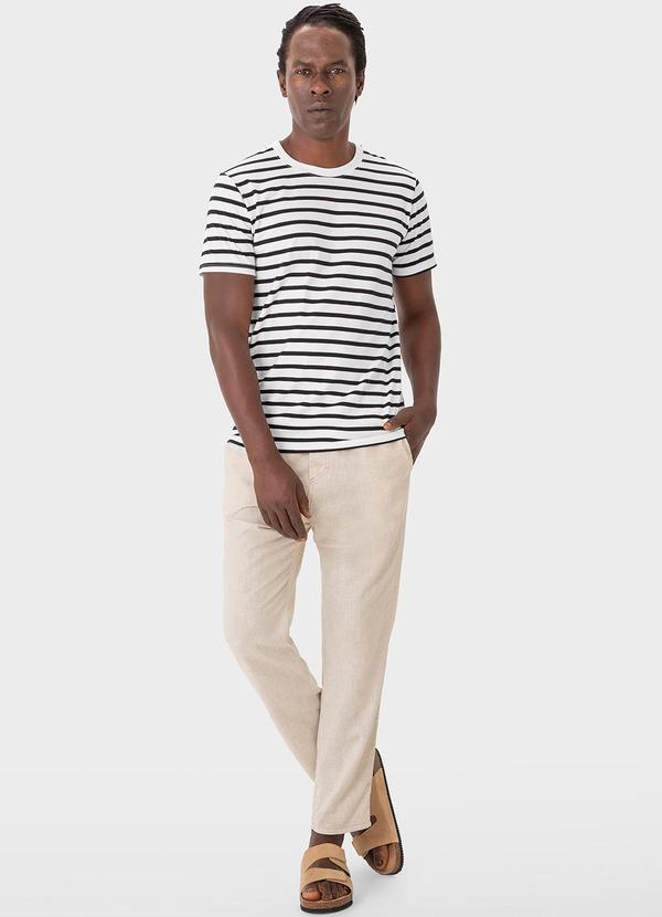 Malwee - Camiseta Branco Tradicional Listrada 2