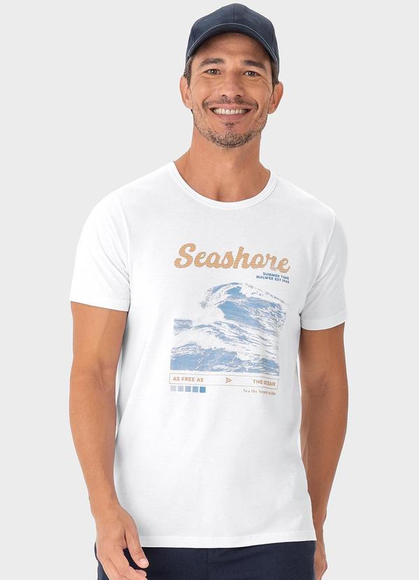 Malwee - Camiseta Branco Tradicional Seashore