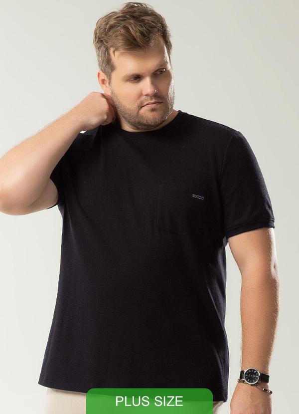 Exco - Camiseta Canelada com Bordado Preto