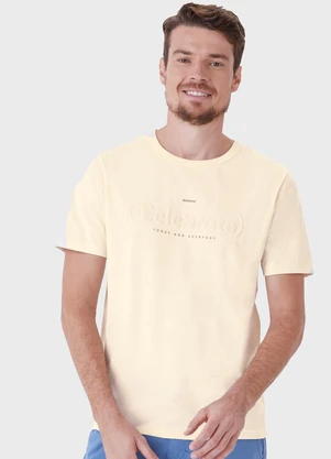 Malwee - Camiseta Celebrate em Malha Off White - MALWEE