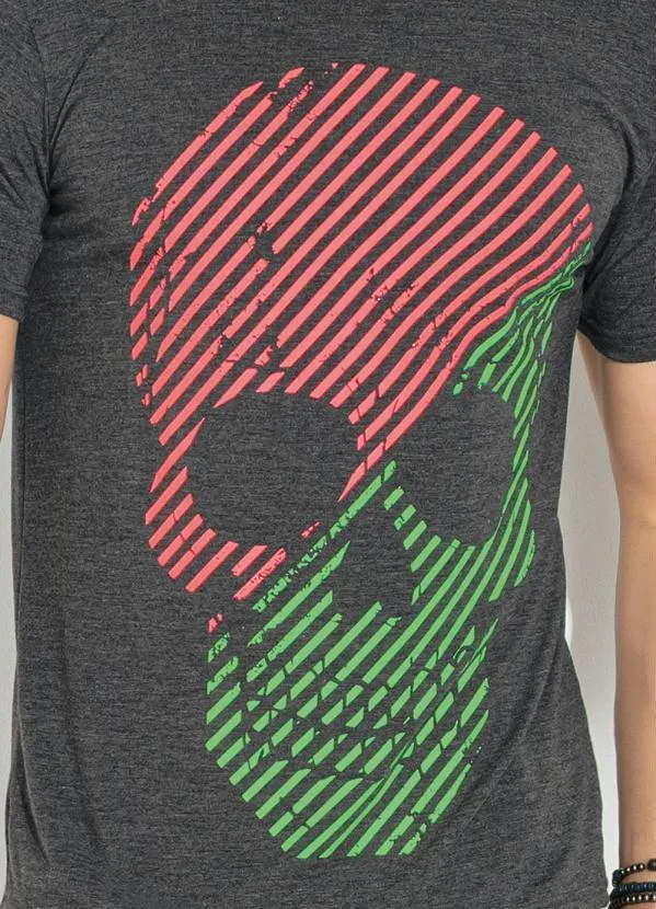 Moda Pop - Camiseta Chumbo com Estampa Localizada 3