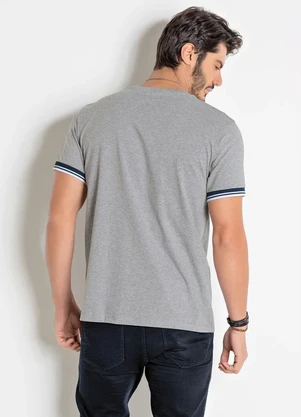 Actual - Camiseta Cinza com Detalhe nas Mangas - ACTUAL