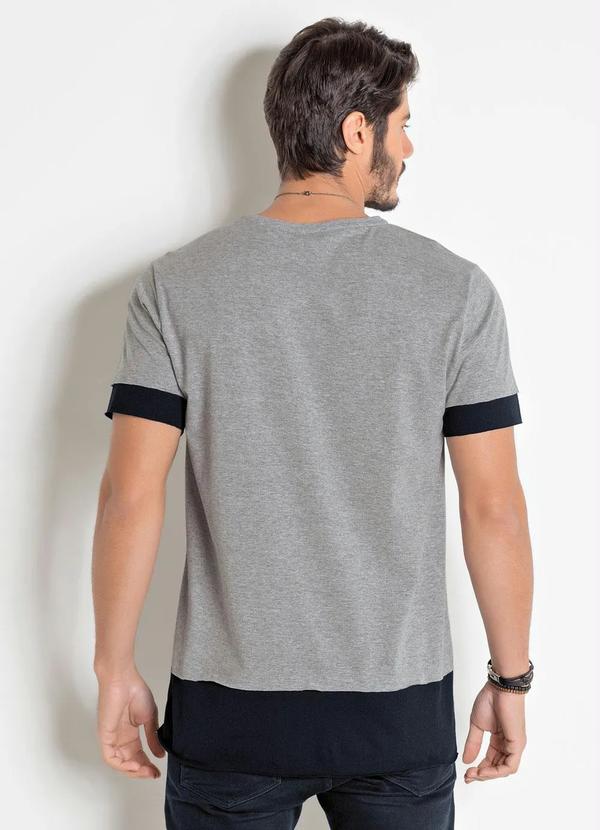 Outlet - Camiseta Cinza e Preta Actual com Escritas 2