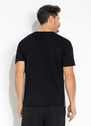 Moda Pop - Camiseta Cinza e Preta com Pala Frente e Costas - MODA POP