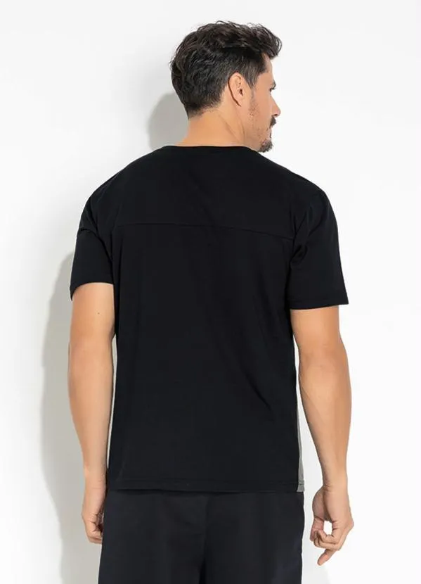 Moda Pop - Camiseta Cinza e Preta com Pala Frente e Costas 2