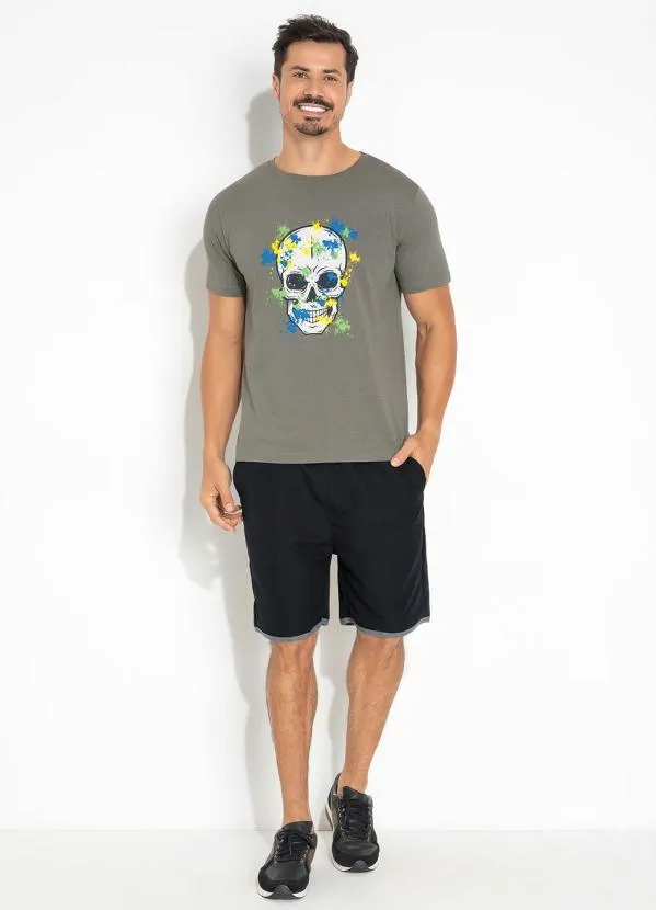 Moda Pop - Camiseta Cinza Estampada 3