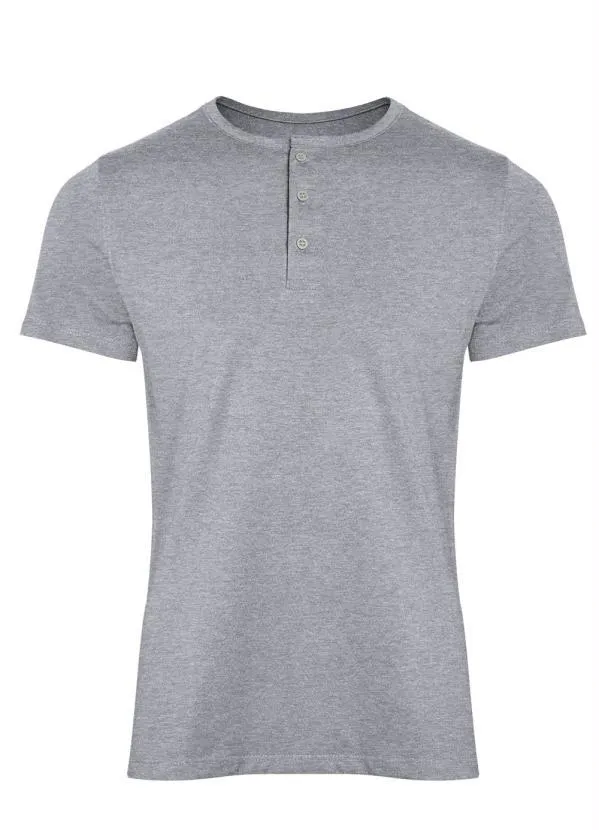 Basicamente - Camiseta Cinza Masculina com Botões 5
