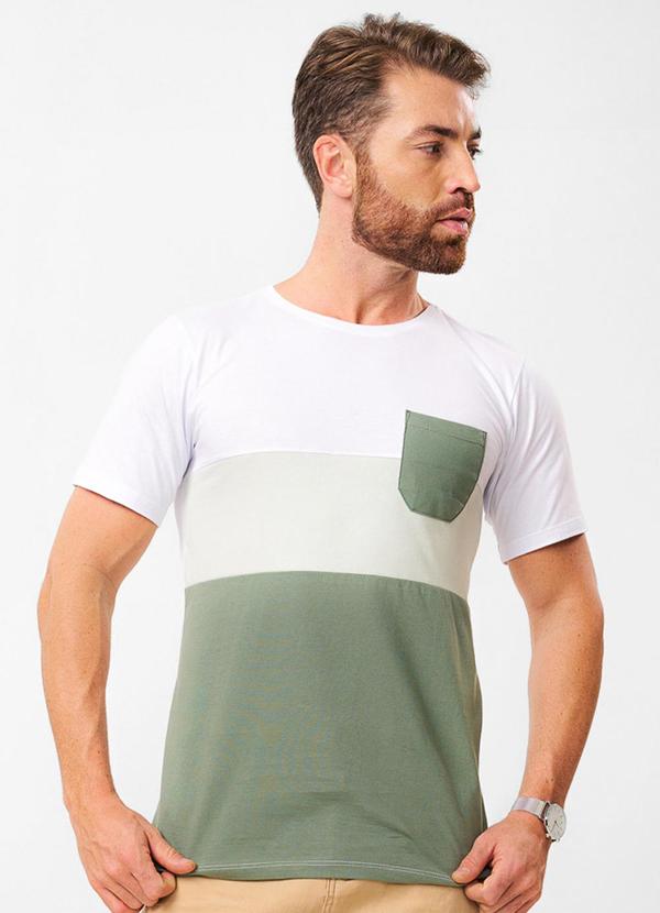 Select - Camiseta com Bolso Masculina Branco