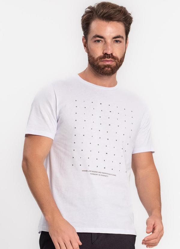 Diametro - Camiseta com Estampa em Alto Relevo Branco
