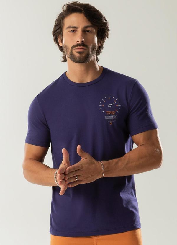 Exco - Camiseta com Estampa Minimalista Azul