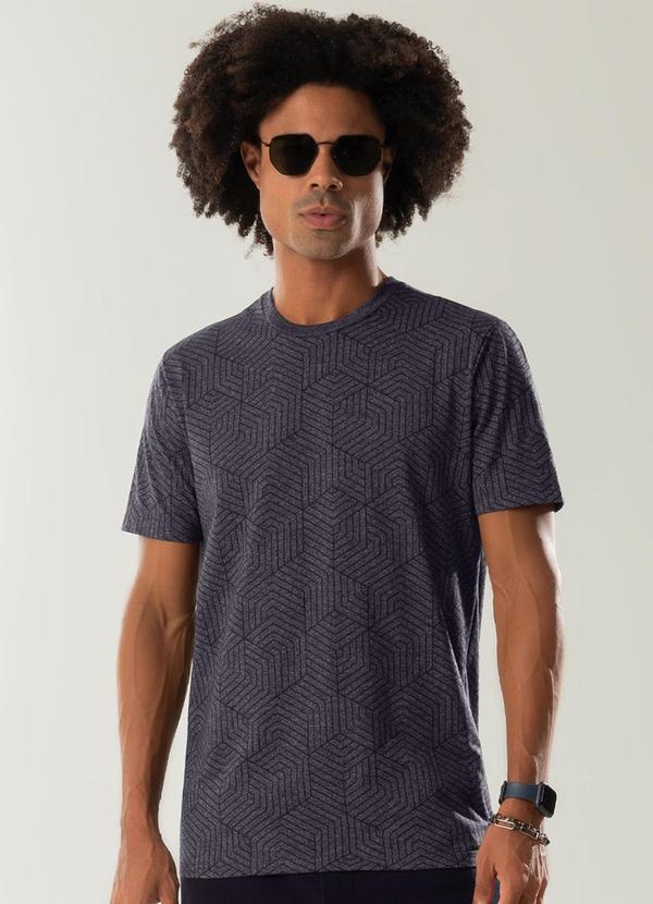 Exco - Camiseta com Estampa Sublimática Preto