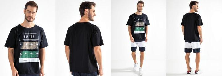 Camiseta Coqueiros em Malha de Algodo