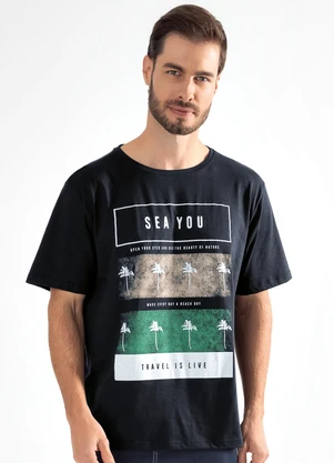 Moda Pop - Camiseta Coqueiros em Malha de Algodão - MODA POP