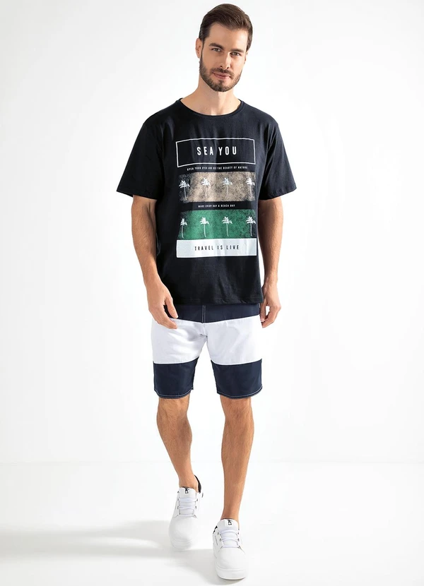 Moda Pop - Camiseta Coqueiros em Malha de Algodão 3