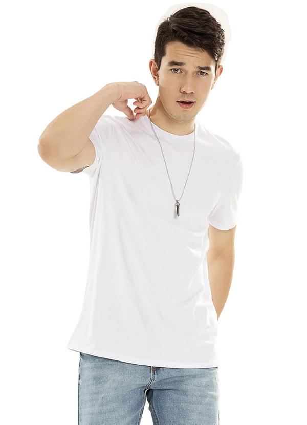 Habana - Camiseta de Manga Curta Masculina Básica Branco 1