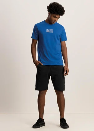 Fico - Camiseta de Mangas Curtas em Malha Cotton Azul - FICO