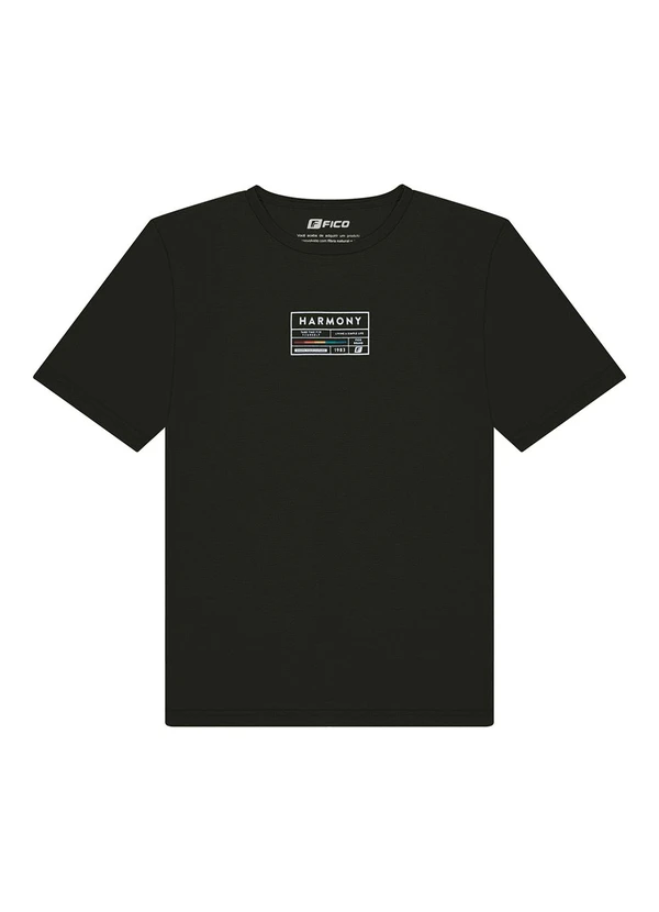 Fico - Camiseta de Mangas Curtas em Malha Cotton Preto 1