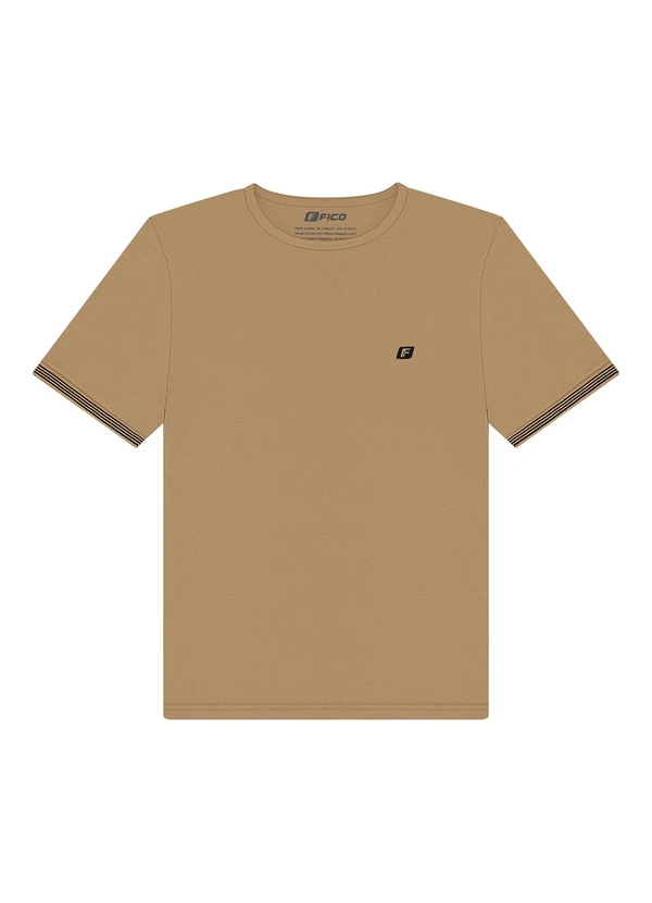 Fico - Camiseta de Mangas Curtas em Malha Piquet Bege 3