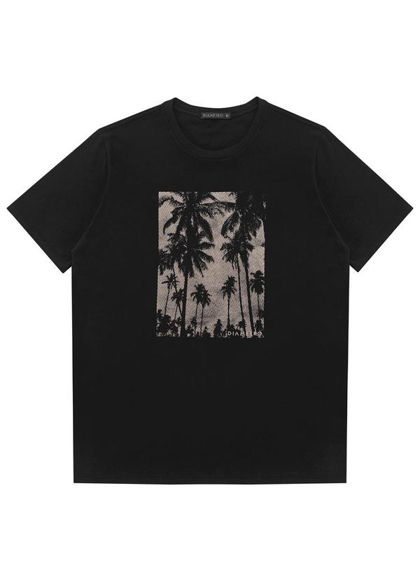 Diametro - Camiseta de Meia Malha Masculina Preto