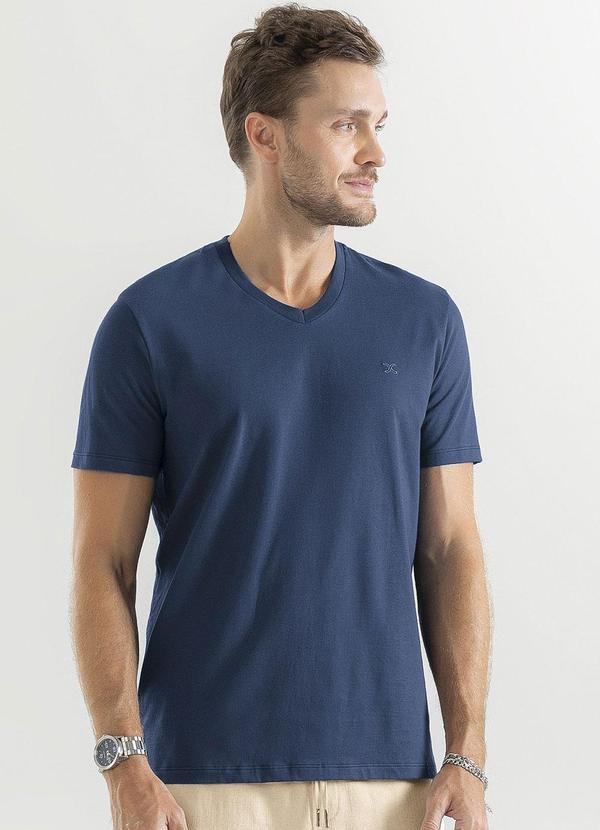 Exco - Camiseta em Algodão Azul Escuro