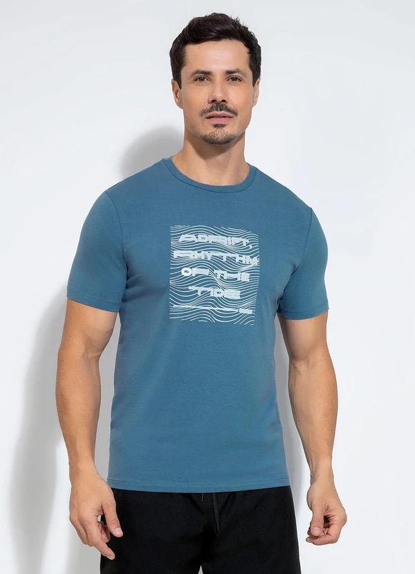 Exco - Camiseta em Algodão Azul