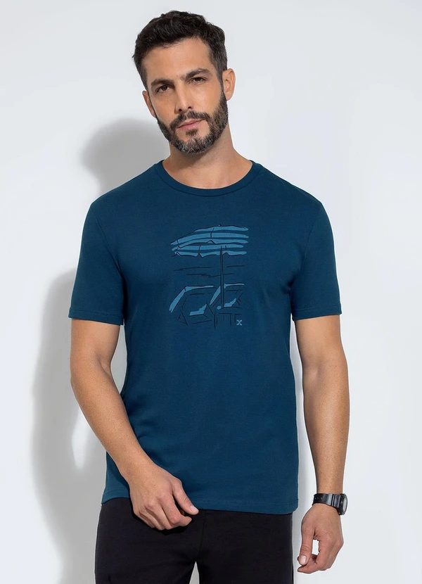 Exco - Camiseta em Algodão Azul