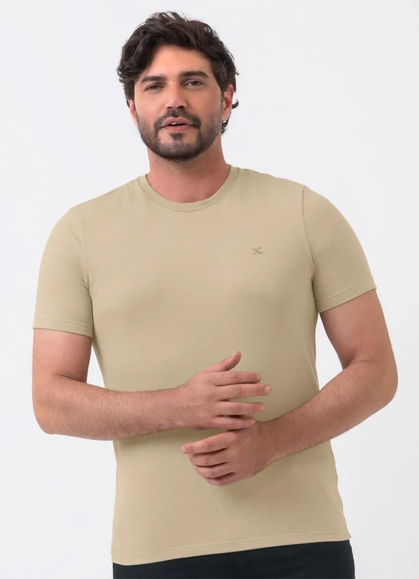 Exco - Camiseta em Algodão Marrom Claro