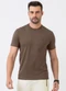 Exco - Camiseta em Algodão Azul Claro - variação: Marrom Escuro