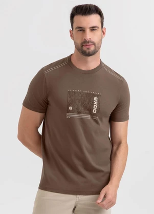 Exco - Camiseta em Algodão Marrom Escuro - EXCO
