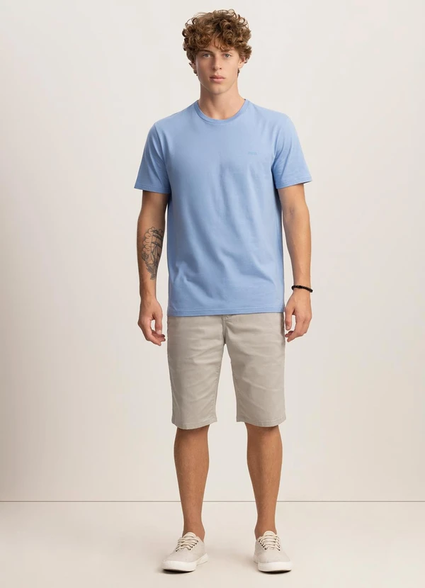 Fico - Camiseta em Algodão Penteado Azul 2