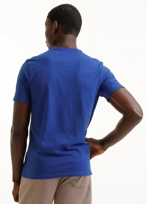 Exco - Camiseta em Algodão Premium com Ribana Azul - EXCO