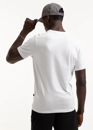 Exco - Camiseta em Algodão Premium com Ribana Branco - EXCO