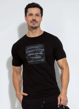 Exco - Camiseta em Algodão Preto - EXCO