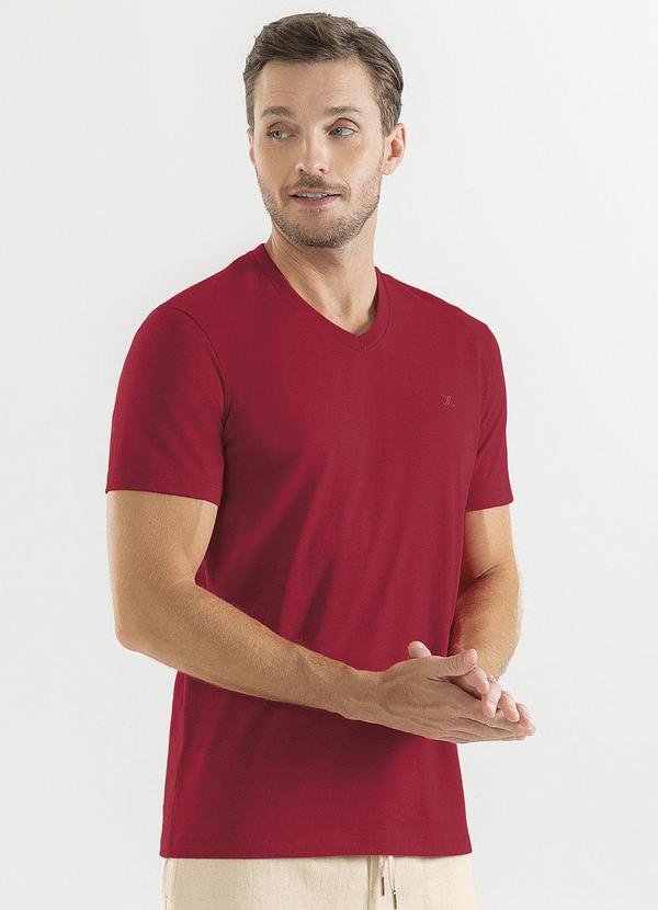 Exco - Camiseta em Algodão Vermelho Escuro