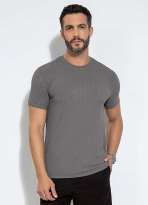 Exco - Camiseta em Canelado Cinza - EXCO
