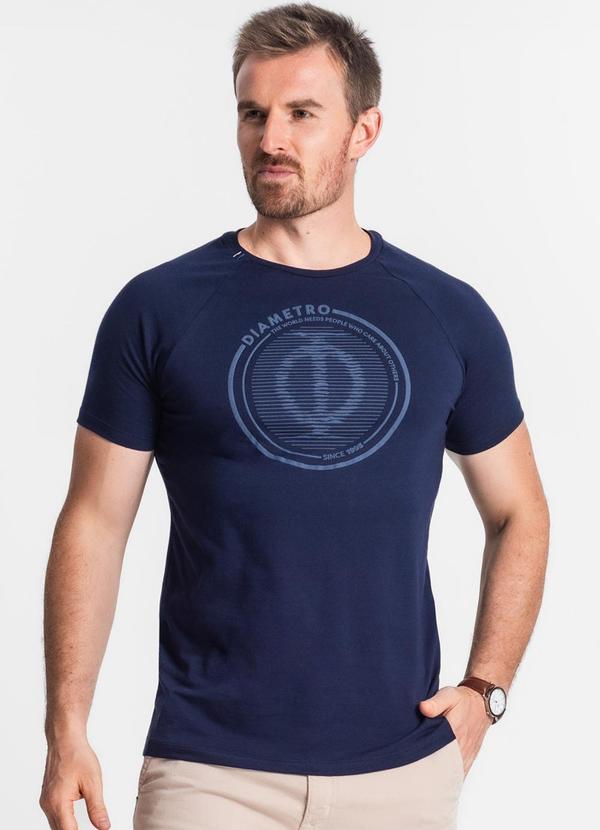 Diametro - Camiseta em Cotton Leve Masculina Azul