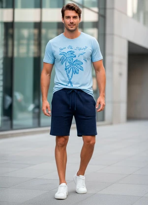 Fakini - Camiseta em Malha Azul - FAKINI