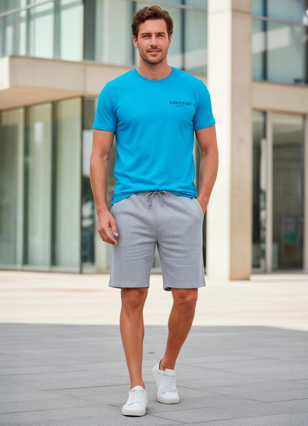 Camiseta em Malha (Azul)